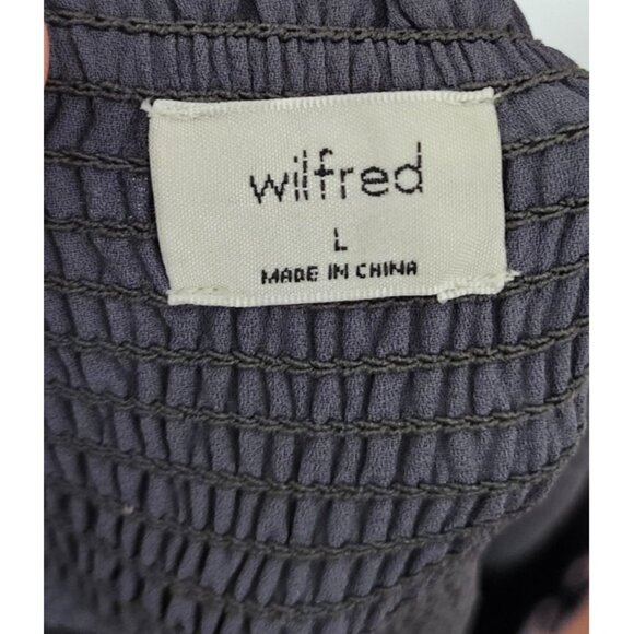 Aritzia Wilfred Tempest Mini Dress Sizes L Print Smocked Square Neck Stretch - Picture 4 of 9